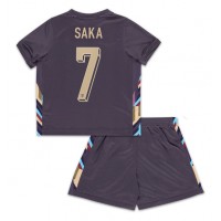 Camisa de Futebol Inglaterra Bukayo Saka #7 Equipamento Secundário Infantil Europeu 2024 Manga Curta (+ Calças curtas)